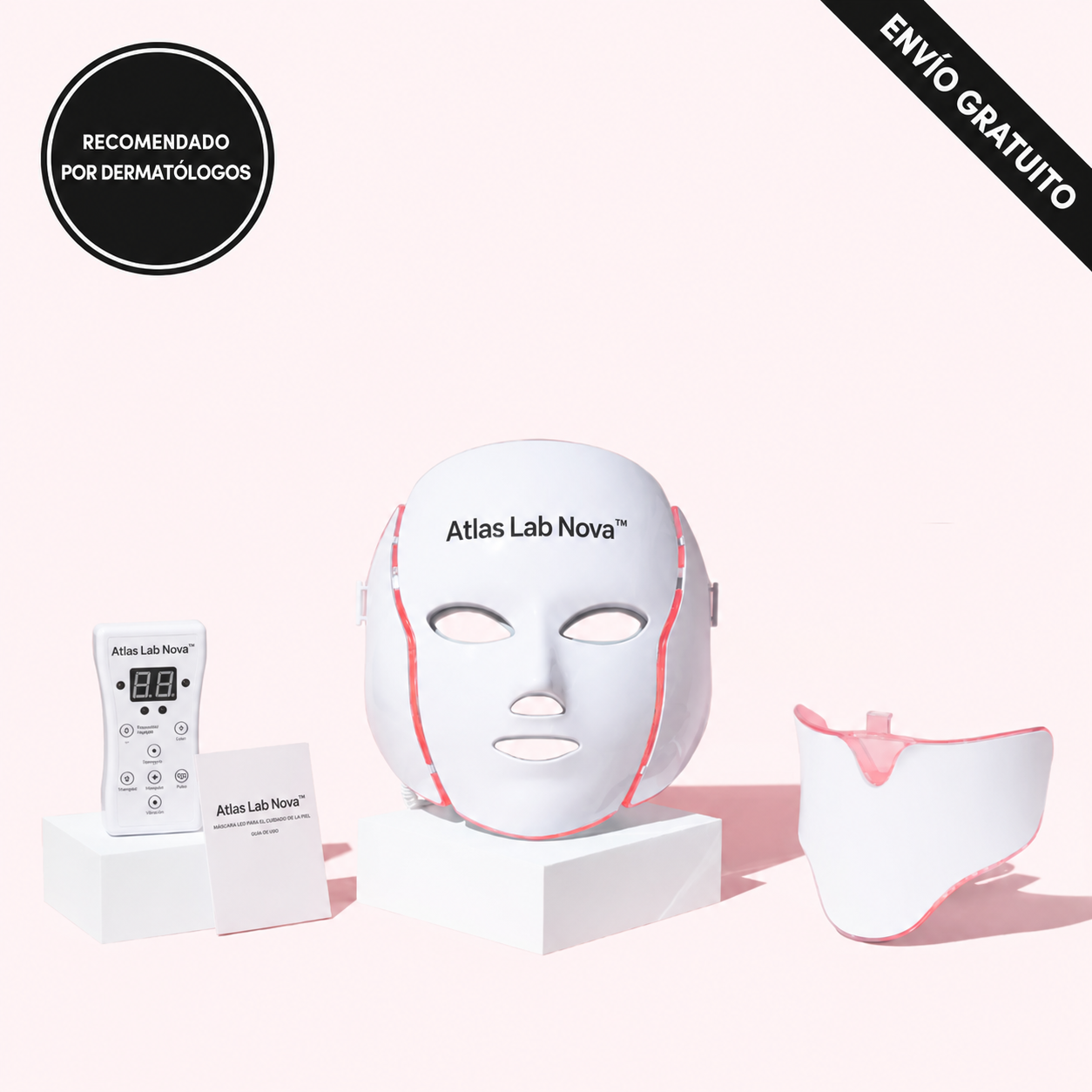 Máscara LED y Microcorriente para Lifting Facial sin Cirugía - Atlas Lab Nova™