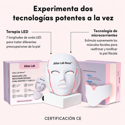 Máscara LED y Microcorriente para Lifting Facial sin Cirugía - Atlas Lab Nova™