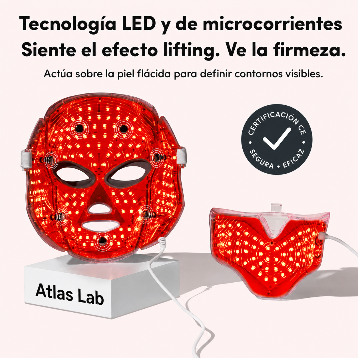 Máscara LED y Microcorriente para Lifting Facial sin Cirugía - Atlas Lab Nova™
