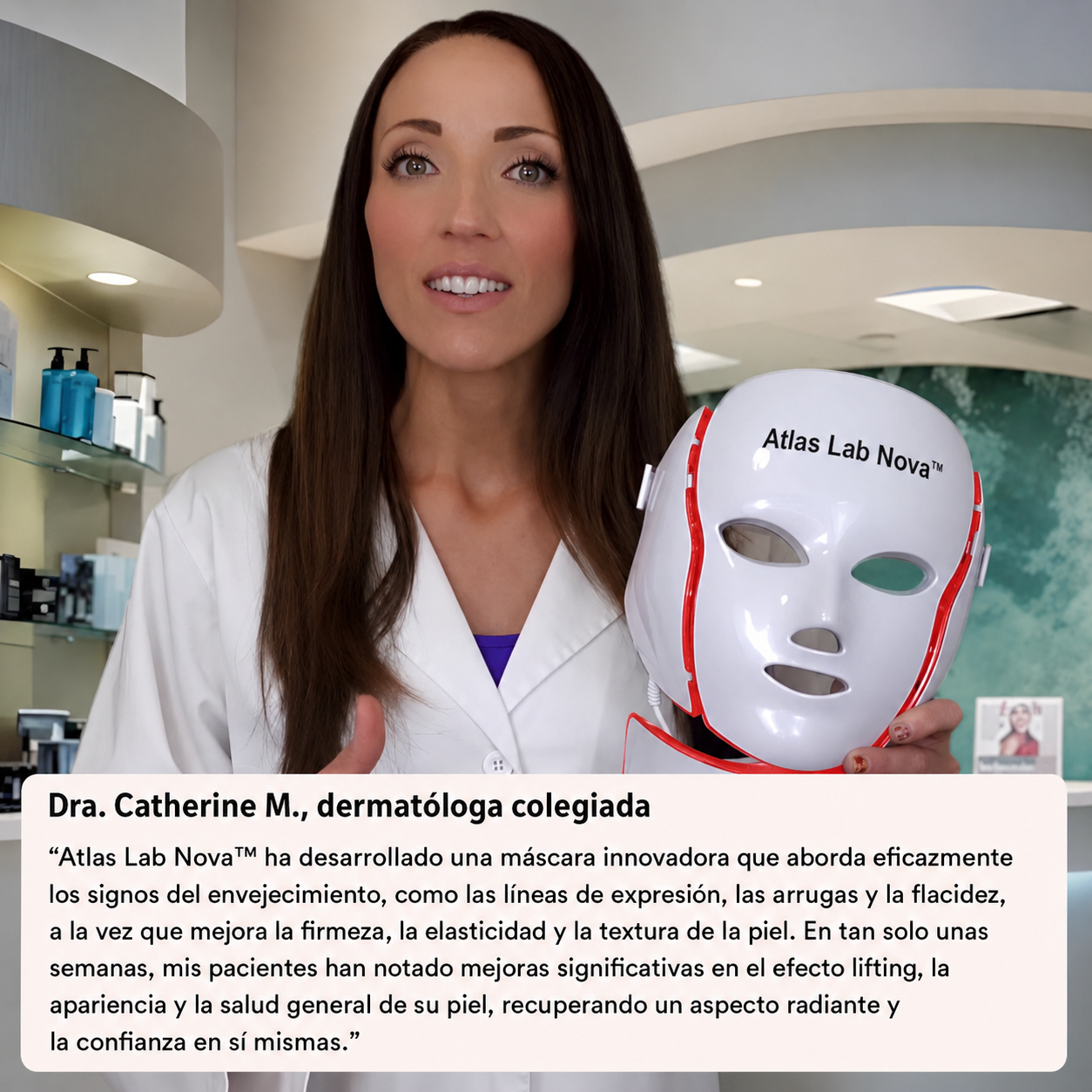 Máscara LED y Microcorriente para Lifting Facial sin Cirugía - Atlas Lab Nova™