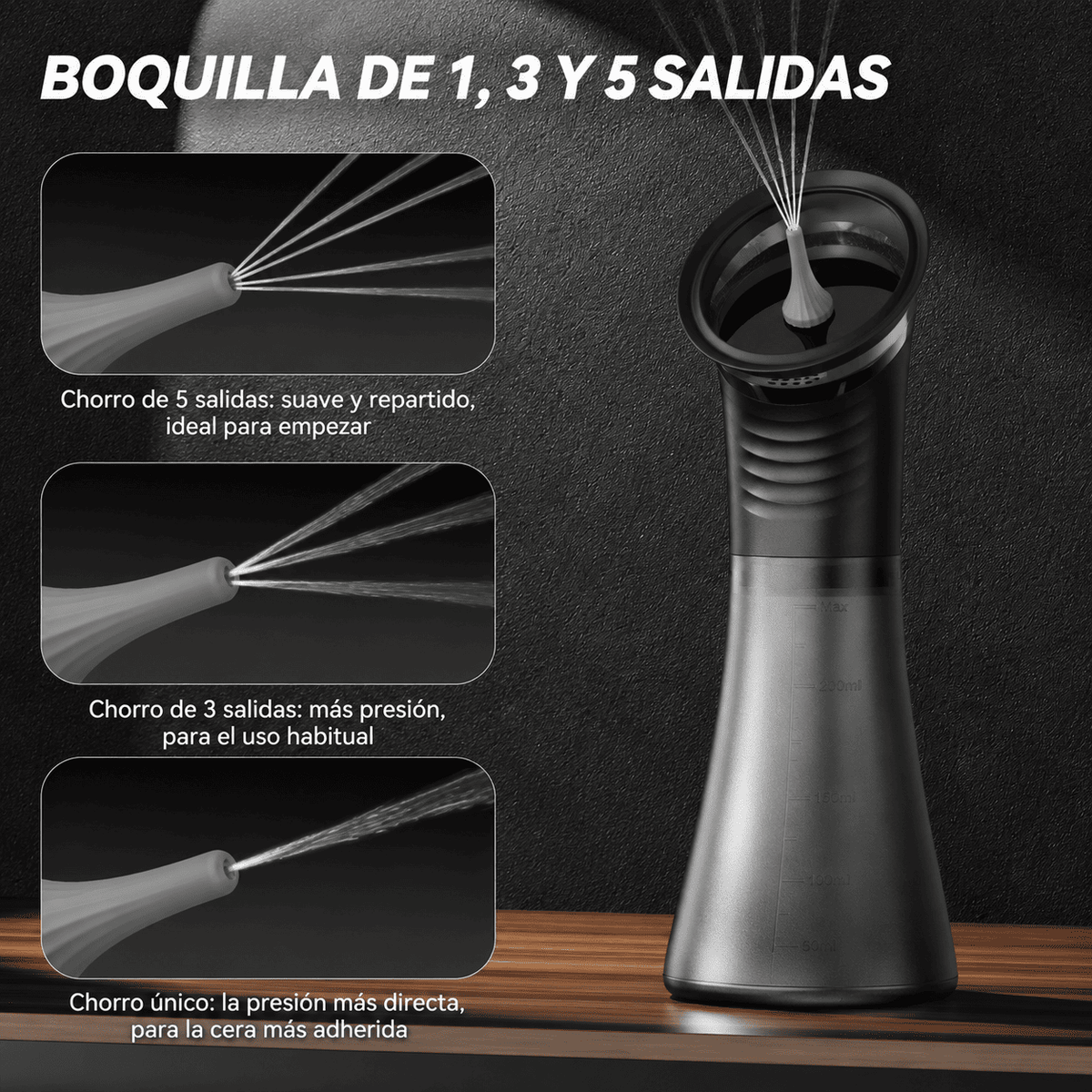 ATLAS LAB Kit Limpiador de Oídos por Agua | 3 Modos y 12 Boquillas