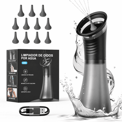 ATLAS LAB Kit Limpiador de Oídos por Agua | 3 Modos y 12 Boquillas