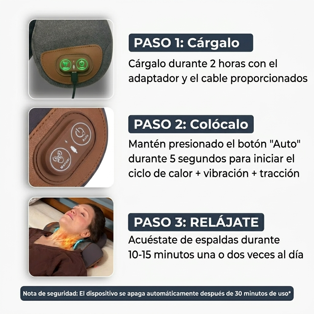 Atlas Lab® Masajeador Cervical 3 en 1